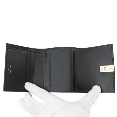 Pre-owned Celine Black Leather Wallet (tri-fold) ()