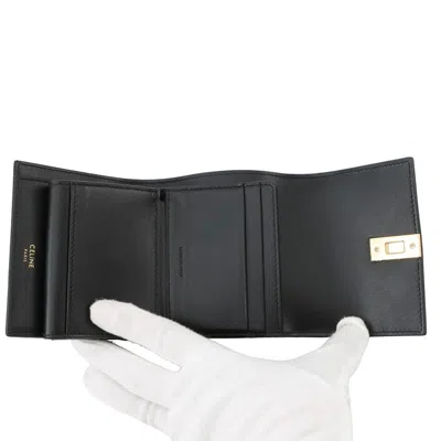 Pre-owned Celine Black Leather Wallet (tri-fold) ()