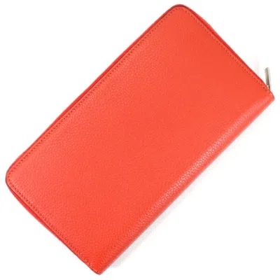 Pre-owned Celine Black Red Color Leather Long Wallet (bi-fold) () In Multi