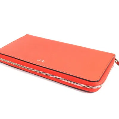 Pre-owned Celine Black Red Color Leather Long Wallet (bi-fold) () In Multi