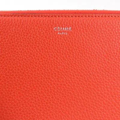 Pre-owned Celine Black Red Color Leather Long Wallet (bi-fold) () In Multi