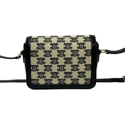 Pre-owned Celine Black White Canvas Leather Pochette Shoulder Bag () In Multi
