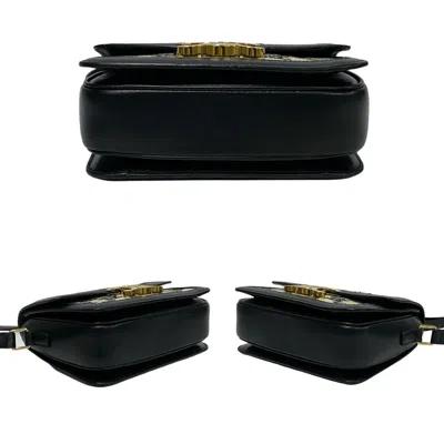 Pre-owned Celine Black White Canvas Leather Pochette Shoulder Bag () In Multi