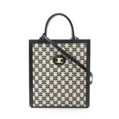 Pre-owned Celine Black White Canvas Tote Bag () In Multi