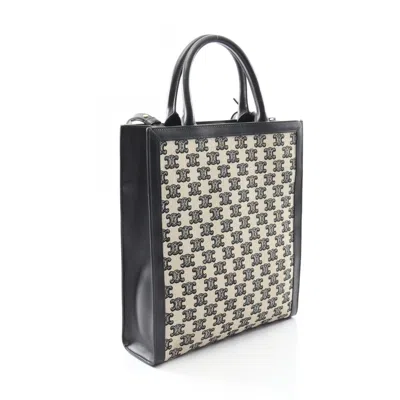 Pre-owned Celine Black White Canvas Tote Bag () In Multi
