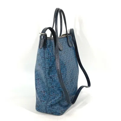 Pre-owned Celine Blue Navy Leather Pvc Shoulder Bag Tote Bag ()