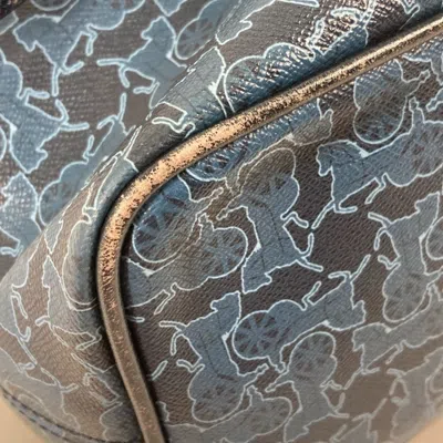 Pre-owned Celine Blue Navy Leather Pvc Shoulder Bag Tote Bag ()