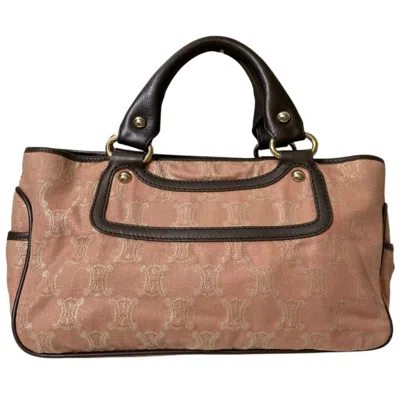 Pre-owned Celine Boogie Pink Beige Jacquard Handbag Tote Bag ()