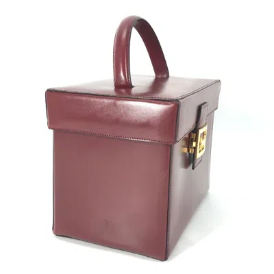 Pre-owned Celine Bordeaux Leather Handbag Vanity Bag () In Burgundy
