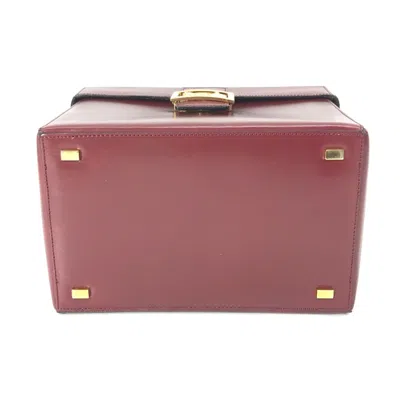 Pre-owned Celine Bordeaux Leather Handbag Vanity Bag () In Burgundy
