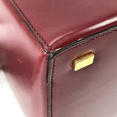 Pre-owned Celine Bordeaux Leather Handbag Vanity Bag () In Burgundy