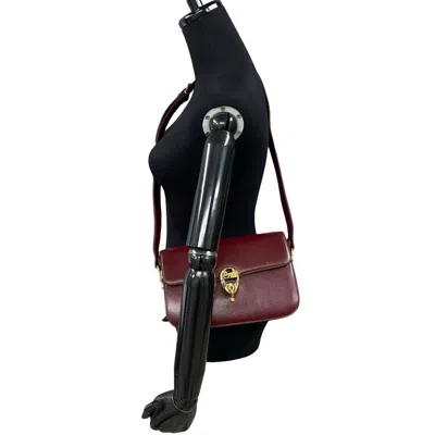 Pre-owned Celine Bordeaux Leather Pochette Shoulder Bag () In Burgundy