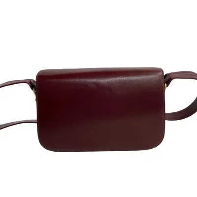 Pre-owned Celine Bordeaux Leather Pochette Shoulder Bag () In Burgundy