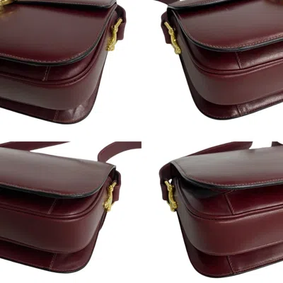 Pre-owned Celine Bordeaux Leather Pochette Shoulder Bag () In Burgundy