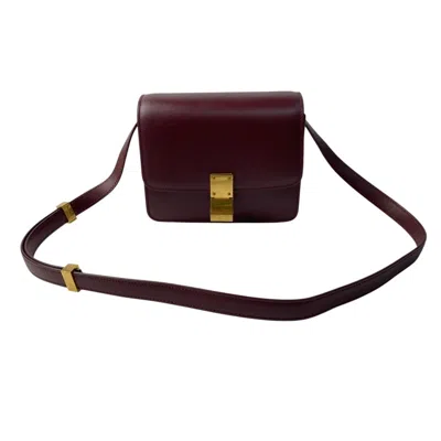 Pre-owned Celine Bordeaux Leather Shoulder Bag () In Burgundy
