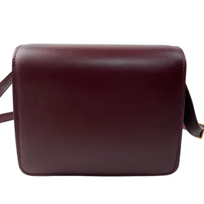 Pre-owned Celine Bordeaux Leather Shoulder Bag () In Burgundy