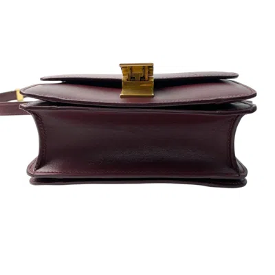 Pre-owned Celine Bordeaux Leather Shoulder Bag () In Burgundy