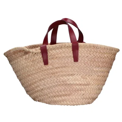 Pre-owned Celine Bordeaux Raffia Tote Bag () In Burgundy