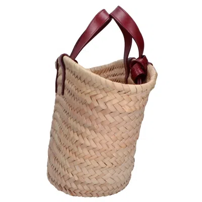 Pre-owned Celine Bordeaux Raffia Tote Bag () In Burgundy
