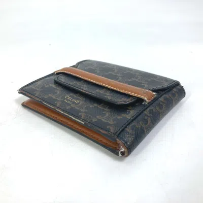 Pre-owned Celine Brown Dark Brown Leather Wallet (bi-fold) ()