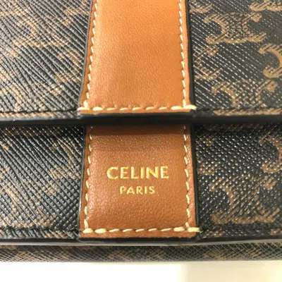 Pre-owned Celine Brown Dark Brown Pvc Leather Wallet (tri-fold) ()