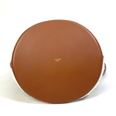 Pre-owned Celine Brown Khaki Textile Leather Handbag Shoulder Bag () In Multi