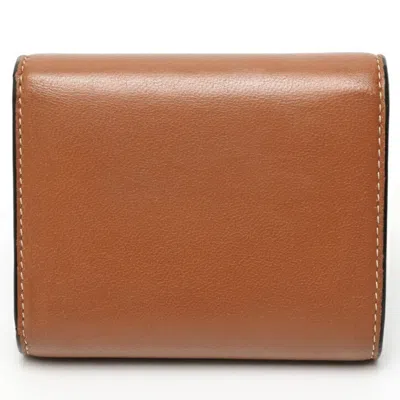 Pre-owned Celine Brown Leather Middle Wallet (tri-fold) ()