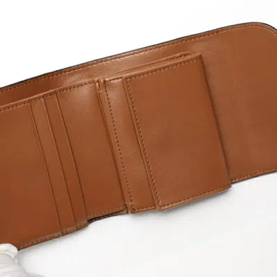 Pre-owned Celine Brown Leather Middle Wallet (tri-fold) ()
