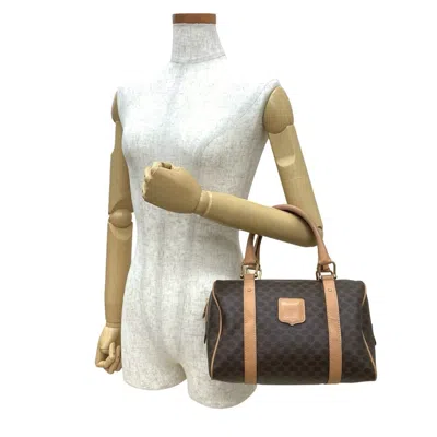 Pre-owned Celine Brown Leather Pvc Boston Bag Handbag ()