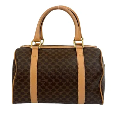 Pre-owned Celine Brown Leather Pvc Boston Bag Handbag ()