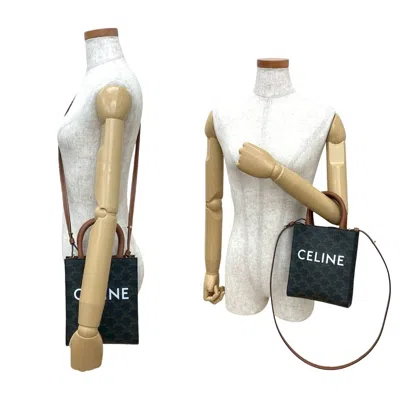 Pre-owned Celine Brown Leather Pvc Handbag Pochette Shoulder Bag ()