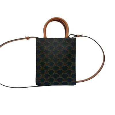 Pre-owned Celine Brown Leather Pvc Handbag Pochette Shoulder Bag ()