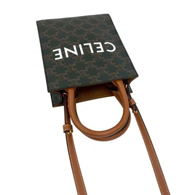 Pre-owned Celine Brown Leather Pvc Handbag Pochette Shoulder Bag ()