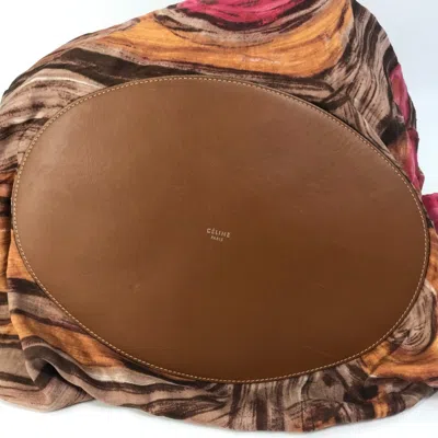 Pre-owned Celine Brown Pink Silk Leather Handbag Shoulder Bag () In Multi