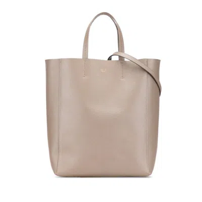 Pre-owned Celine Cabas Beige Leather Shoulder Bag Tote Bag () In Sand
