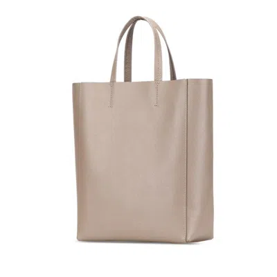 Pre-owned Celine Cabas Beige Leather Shoulder Bag Tote Bag () In Sand