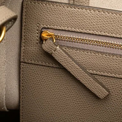 Pre-owned Celine Cabas Beige Leather Shoulder Bag Tote Bag () In Sand