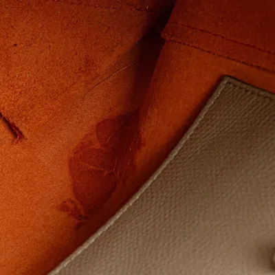 Pre-owned Celine Cabas Beige Orange Leather Handbag Shoulder Bag () In Multi