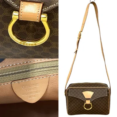 Pre-owned Celine Classic Brown Leather Pvc Pochette Shoulder Bag ()