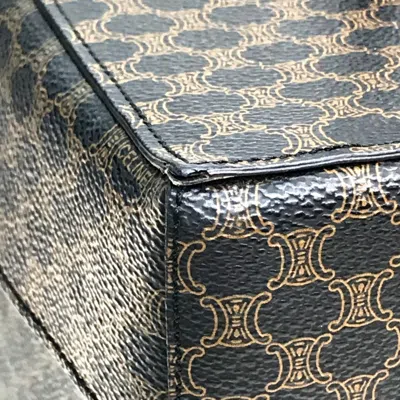 Pre-owned Celine Dark Brown Pvc Leather Handbag Vanity Bag ()