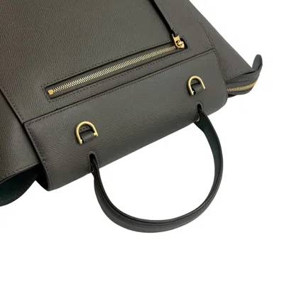 Pre-owned Celine Gray Leather Boston Bag Handbag Shoulder Bag ()