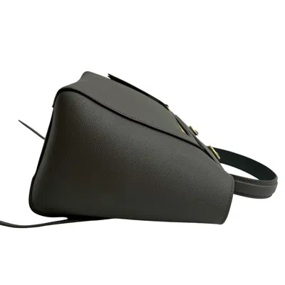 Pre-owned Celine Gray Leather Boston Bag Handbag Shoulder Bag ()