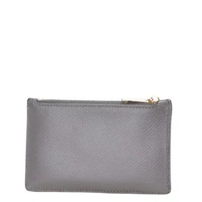Pre-owned Celine Gray Leather Coin Purse/coin Case ()