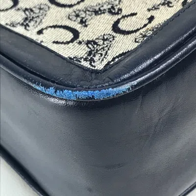 Pre-owned Celine Gray Navy Leather Canvas Shoulder Bag () In Multi