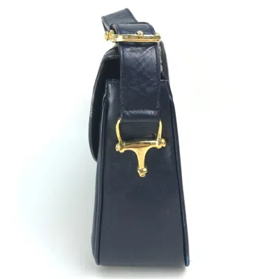 Pre-owned Celine Gray Navy Leather Canvas Shoulder Bag () In Multi