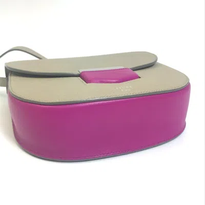 Pre-owned Celine Gray Purple Leather Shoulder Bag ()