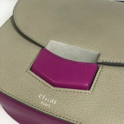 Pre-owned Celine Gray Purple Leather Shoulder Bag ()