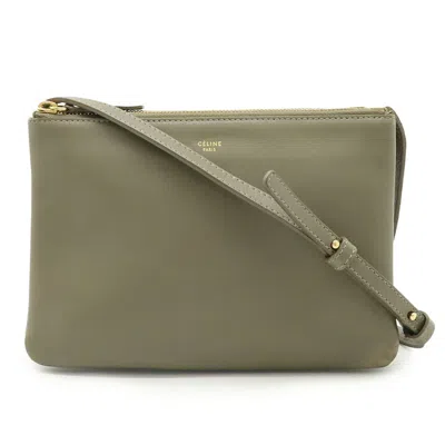 Pre-owned Celine Grayish Leather Pochette Shoulder Bag ()