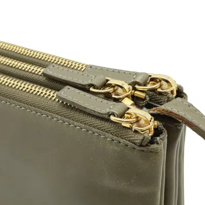 Pre-owned Celine Grayish Leather Pochette Shoulder Bag ()