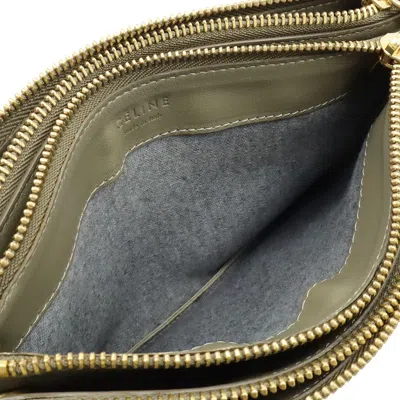 Pre-owned Celine Grayish Leather Pochette Shoulder Bag ()